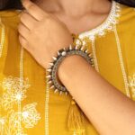 Traditional Silver look Kada | Unique Spikes Design Bracelet / Bangles