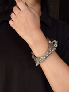 Antique Kada | Silver Replica Bangles | Best Traditional Silver Square Bracelets