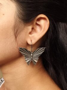 Silver Replica Butterfly Earrings | Unique Hook Style Casual Wear Jewelry