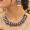 Traditional Oxidised Choker Necklace Set | Best Silver Replica Jewelry 16 Traditional Oxidised Choker Necklace Set | Silver Replica Jewelry