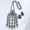 Oxidized Elephant Design Necklace Set | Unique Long Dangler Silver Touch Jewelry