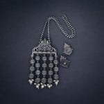 Oxidized Elephant Necklace Set | Unique Long Dangler Silver Touch Jewelry - "Babypink"