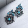 Oxidized Elephant Design Necklace Set | Unique Long Dangler Silver Touch Jewelry