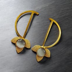 Light Weight Gold Polish Contemporary Earrings | Casual Wear Jewelry