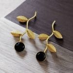 Handmade Gold-Plated Earrings | Unique Contemporary Earrings For Girls - "Black"