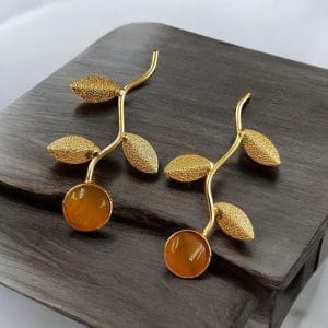 Handmade Gold-Plated Earrings | Unique Contemporary Earrings For Girls - Color: "Yellow"