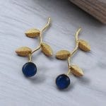 Handmade Gold-Plated Earrings | Unique Contemporary Earrings For Girls - "Blue"