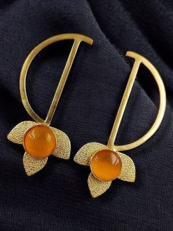Light Weight Gold Polish Contemporary Earrings | Casual Wear Jewelry