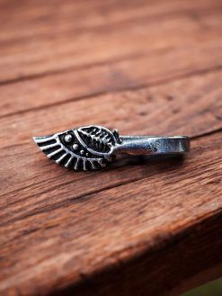 Feather Nosepin with oxidized silver-plated finish, featuring a delicate feather design for a stylish and versatile look.
