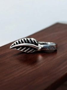 Silver Plated Leaf Nosepin Without Piercing | Unique Designer Noserings