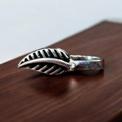 Silver Plated Leaf Nosepin Without Piercing | Designer Noserings