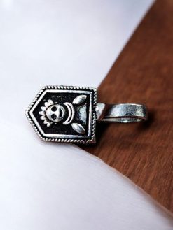 Traditional Oxidised Nosepins | Adorable Silver Plated Non-Piercing Nose Pin