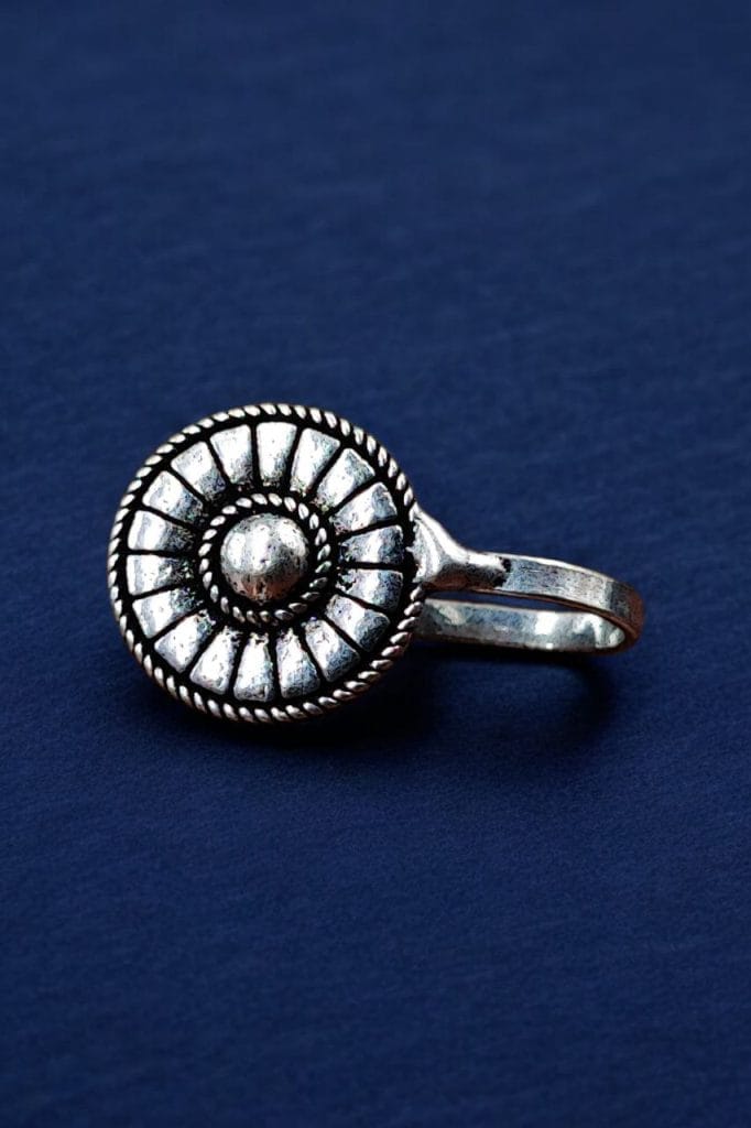 Bulk 366 Silver Plated Round Nosepin | Best Oxidised Nose Ring Without Piercing