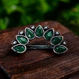 Silver Plated Oxidised Maharashtrian Nath for Girls Non Piercing Traditional Marathi Jewelry