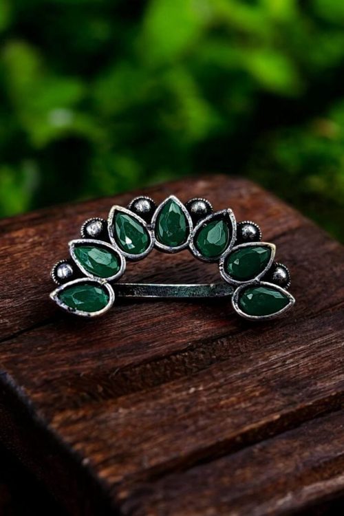 Silver Plated Oxidised Maharashtrian Nath for Girls Non Piercing Traditional Marathi Jewelry