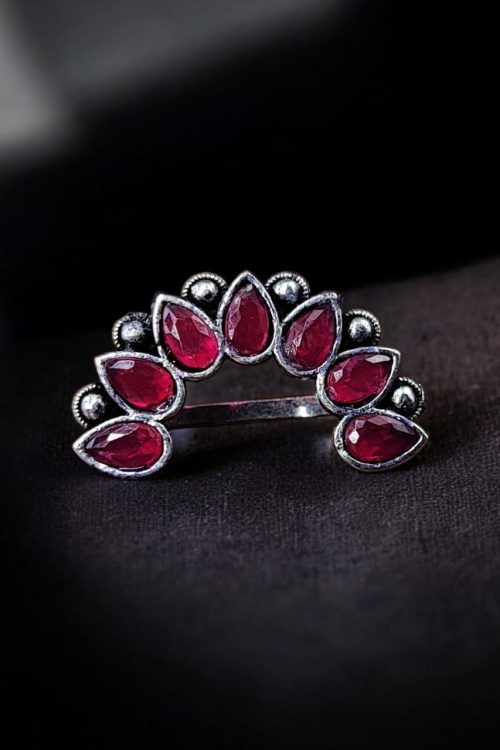 Silver Plated Oxidised Maharashtrian Nath for Girls Non Piercing Traditional Marathi Jewelry