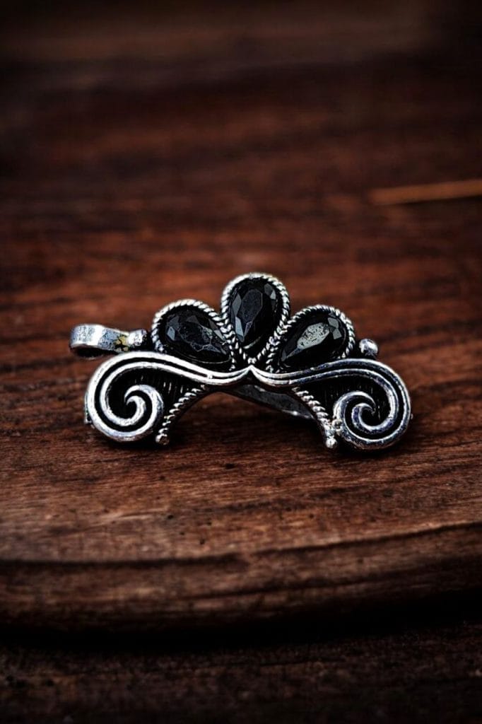 Bulk 344 Silver Plated Marathi Nath | Best Press Nosepin in Maharashtrian Style - "Black"