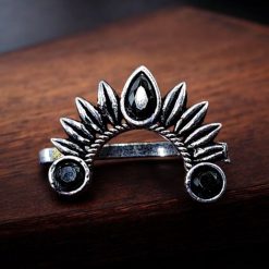 Marathi Nath | Oxidised Silver Plated Press Nosepin For Girls