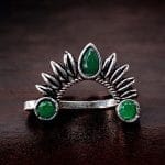Marathi Nath | Unique Oxidised Silver Plated Press Nosepin For Girls