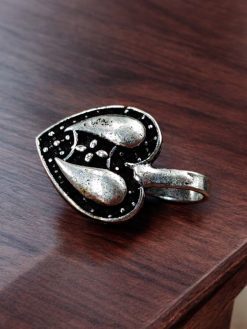 Oxidised Heart Shape Nosepin | Non Piercing Nose-Ring | Best Nose Accessories