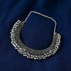 Traditional Touch Oxidized Ghunghroo Necklace | Silver Vintage Jewelry