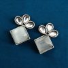 Oxidized Silver Replica Earrings For Everyday Use | Stone Studs Jewelry