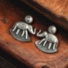Silver Replica Elephant Stud | Adorable Light Weight Oxidized Earrings