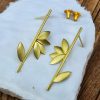 Gold Plated Bamboo Earring | Unique Contemporary Jewelry