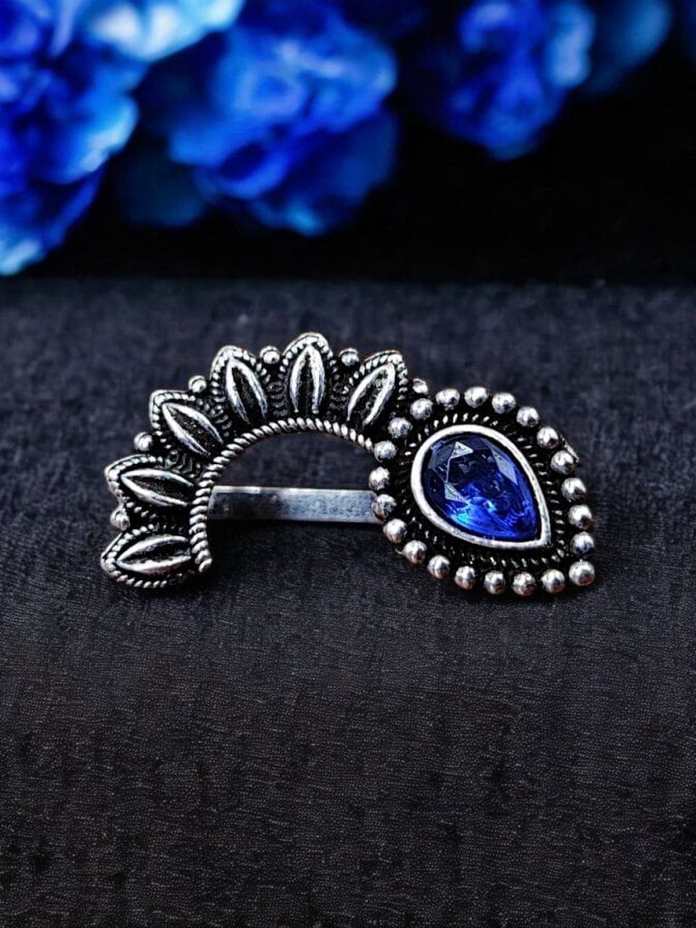 Silver Plated Marathi Nath | Best Oxidized Maharashtrian Nosepin Non-Piercing