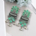 Silver Replica Earring | Antique Touch Oxidised Stud | Unique Silver Jewelry