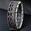 Antique Oxidized Kada / Bracelet With Pearl Work | Silver Plated Bangle