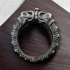 Silver Replica Designer Elephant Bracelet / Kada | Oxidized Bangles