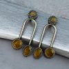 Silver Replica Stone Earrings | Monalisa Stone Studs | Oxidised Jewelry