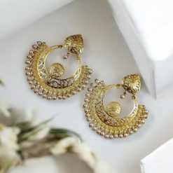 Designer Chandbali Earrings | Gold-plated Contemporary Earring For Girls
