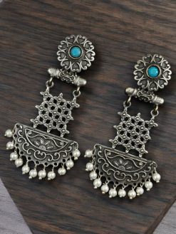 Oxidised Dangler Earrings | Best Silver Replica Antique Finsh Studs