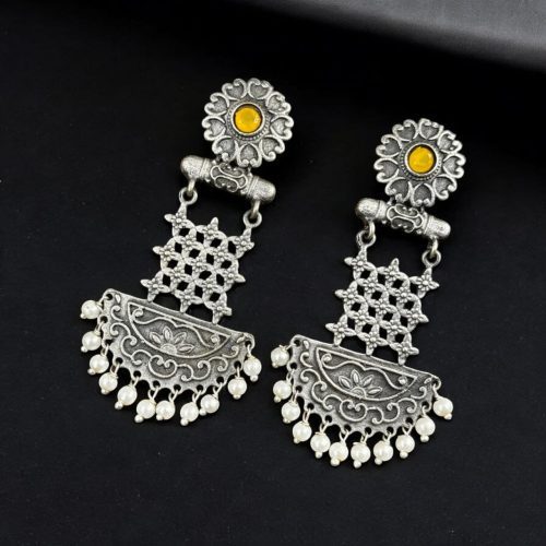 Oxidised Dangler Earrings | Best Silver Replica Antique Finsh Studs