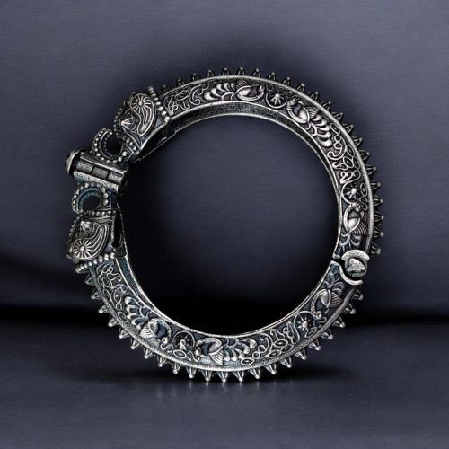 Ancient Touch Elephant Kada | Oxidised Bangles | Unique Openable Bracelet