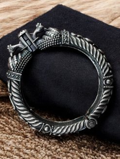 Antique Peacock Bracelet | Oxidized Openable Bangles | Traditional Kada