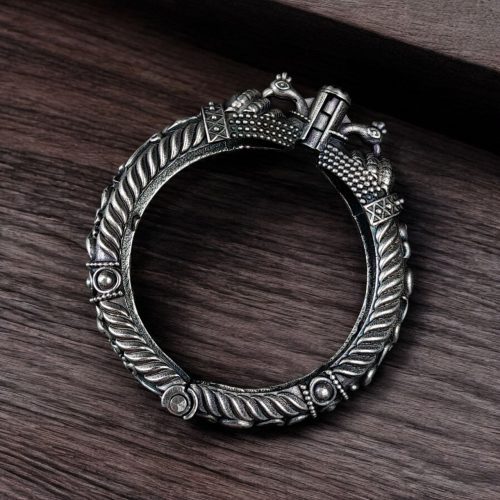 Antique Peacock Bracelet | Oxidized Openable Bangles | Traditional Kada