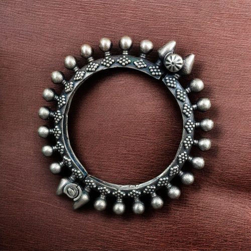 Antique Spike Bracelet | Oxidized Free-Size Bangles /Kada For Girls