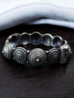 Antique Design Oxidised Bracelets | Free Size Kada / Bangles For Girls