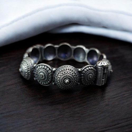 Antique Design Oxidised Bracelets | Free Size Kada / Bangles For Girls