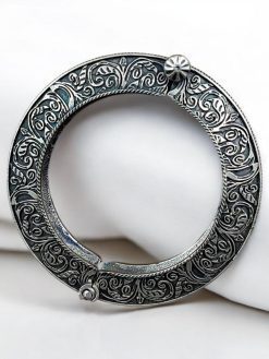 Traditional Floral Art Bracelet | Oxidized Openable Bangles | Best Kada Designs