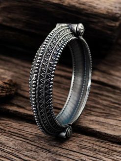 Bollywood Style Kada | Silver Touch Antique Bracelet / Bangles For Girls