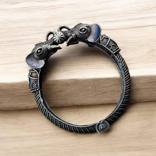Elephant Designs Bangles | Openable Bracelets | Silver Replica Kada For Girls