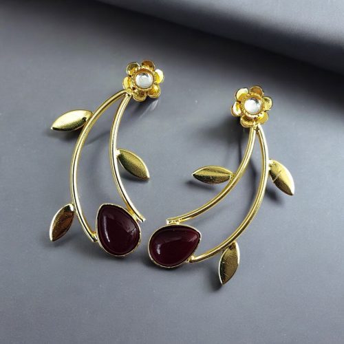 Handmade Gold Plated Contemporary Earrings | Best Light Weight Jewelry