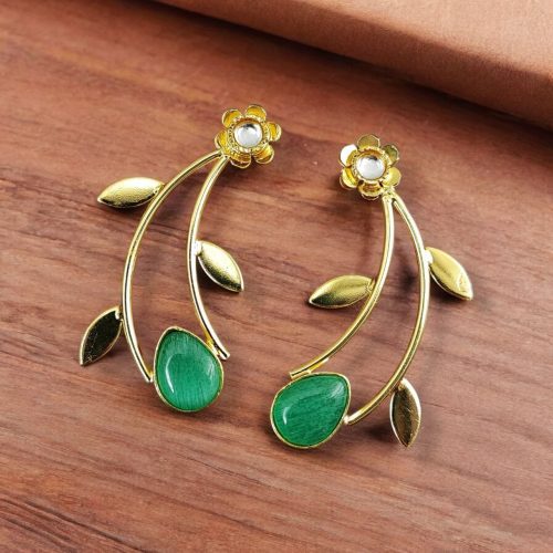 Handmade Gold Plated Contemporary Earrings | Best Light Weight Jewelry