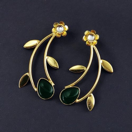 Handmade Gold Plated Contemporary Earrings | Best Light Weight Jewelry
