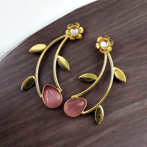Handmade Gold Plated Contemporary Earrings | Best Light Weight Jewelry