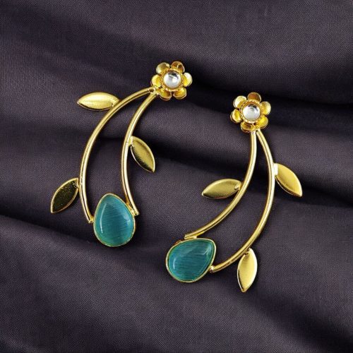 Handmade Gold Plated Contemporary Earrings | Best Light Weight Jewelry